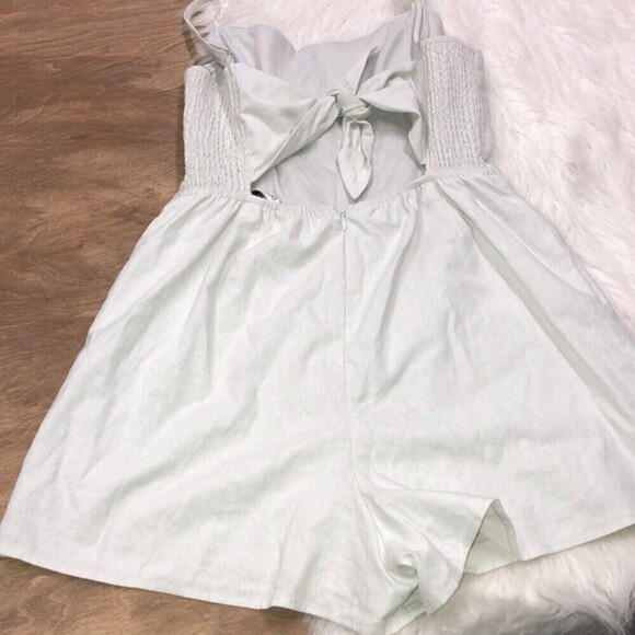 Davi & Dani large light green cotton button romper - Picture 5 of 9